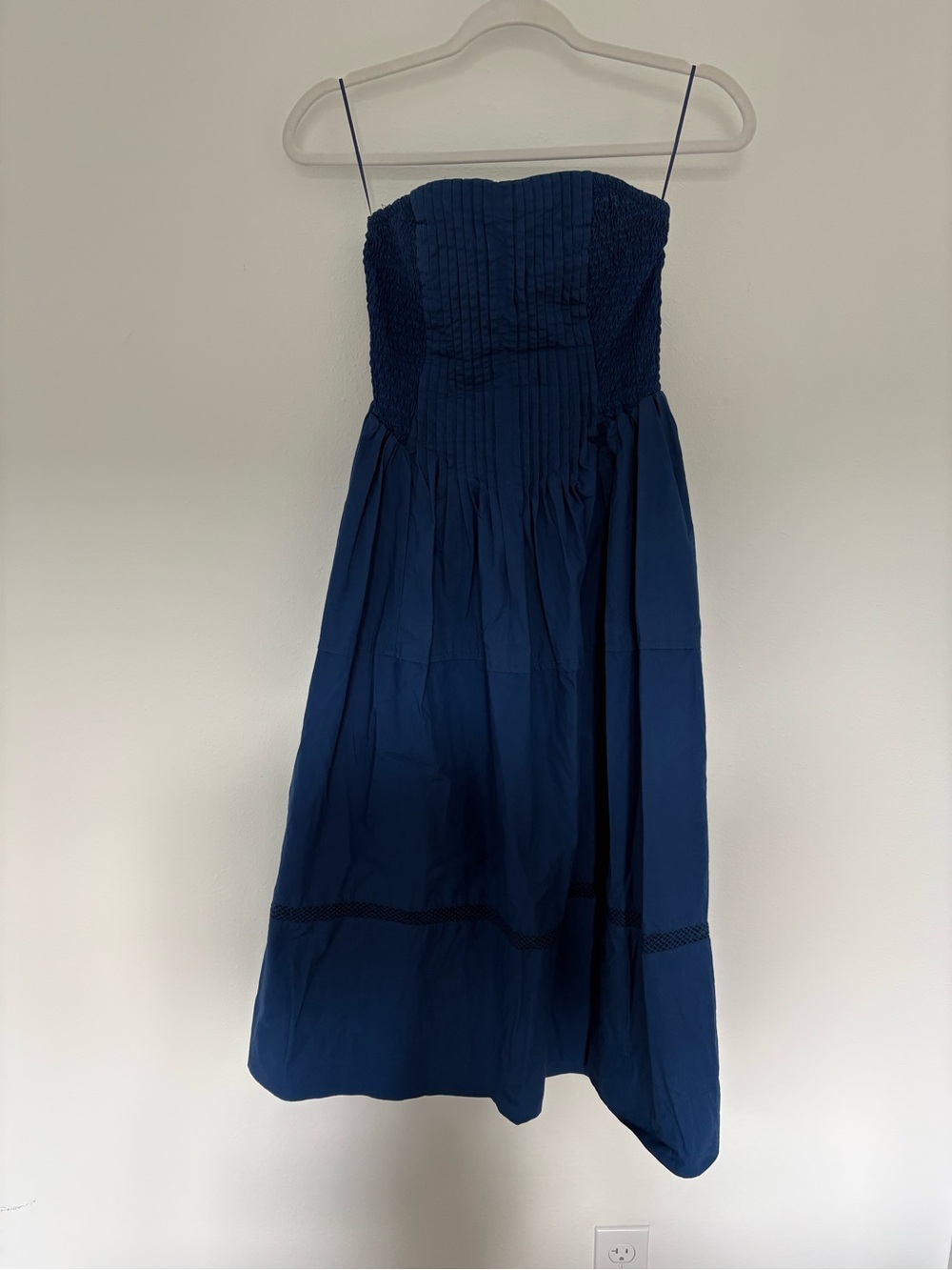Anthropologie - Strapless Royal Blue Midi Sundress
